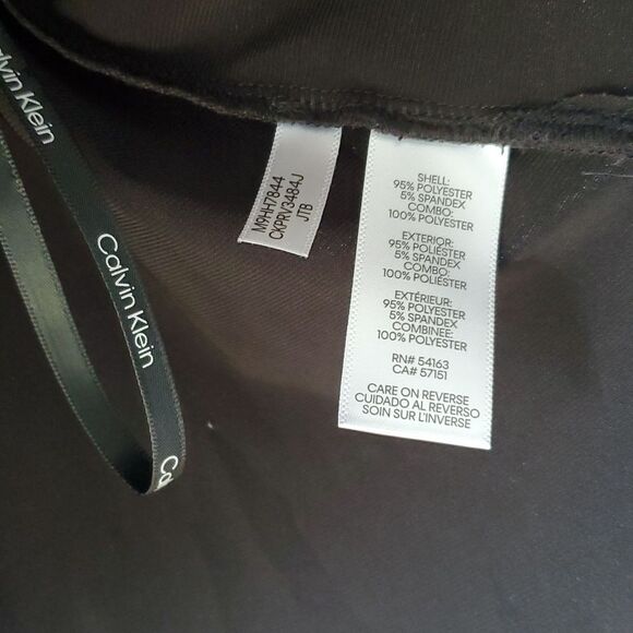 CALVIN KLEIN BLACK SHEER PUFF SLEEVE KNIT TOP SIZE LARGE MINIMALIST CAPSULE - Picture 6 of 10